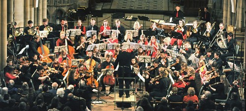 Photo of the orchestra performing in Truro Cathedral