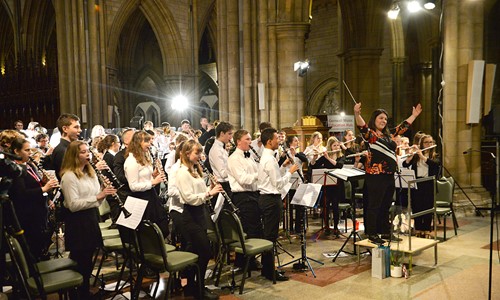 Photo of the orchestra performing in Truro Cathedral