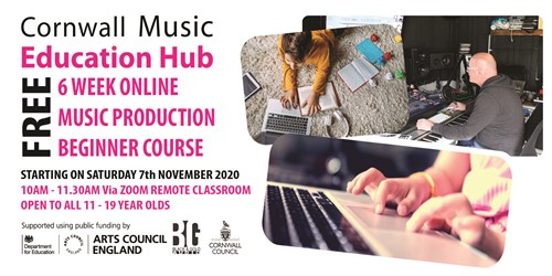 Flyer for online Music Production course starting on 7th November